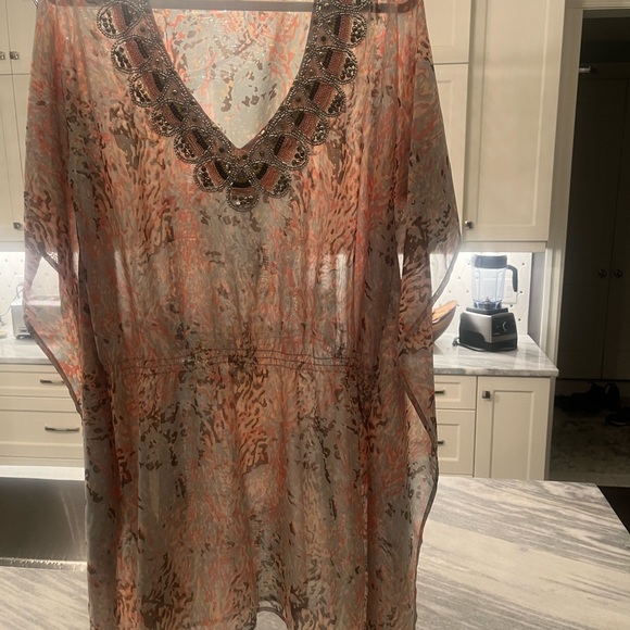 Pretty pool cover up size 🧉large resort wear vacation summer🧉 lucky and coco - Picture 9 of 17